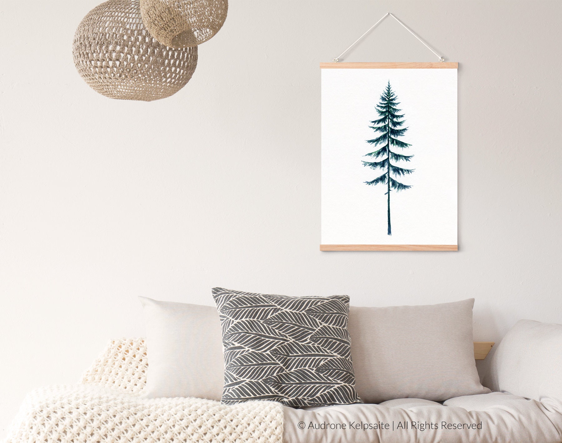 Evergreen Trees Printable Wall Art Pine Tree Print | Etsy
