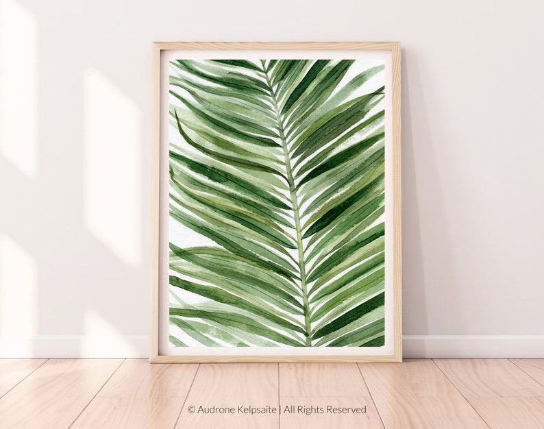 Palm Leaf Digital Download Print Tropical Leaves Wall Art - Etsy