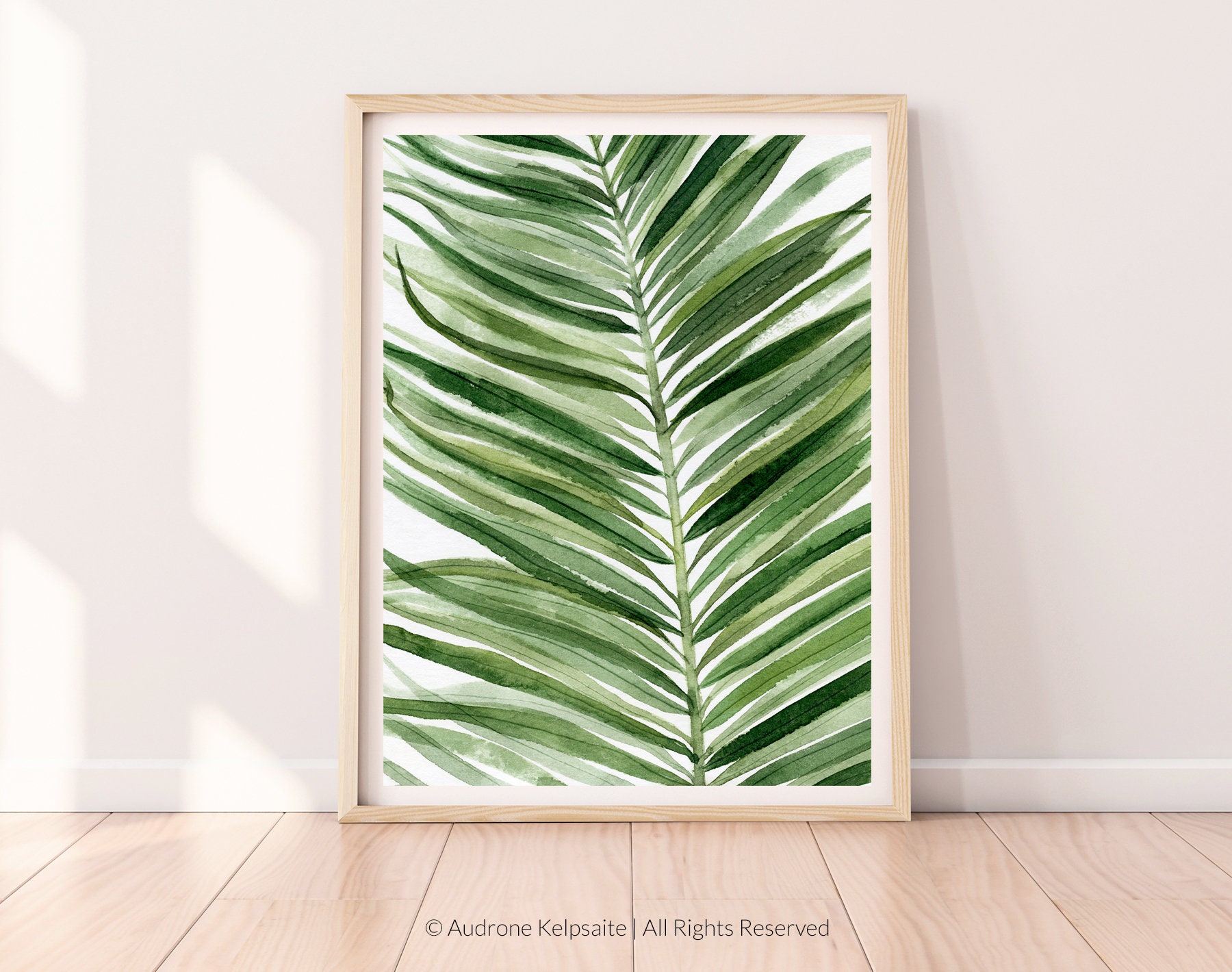 Palm Leaf Digital Download Print, Tropical Leaves Wall Art, Botanical ...