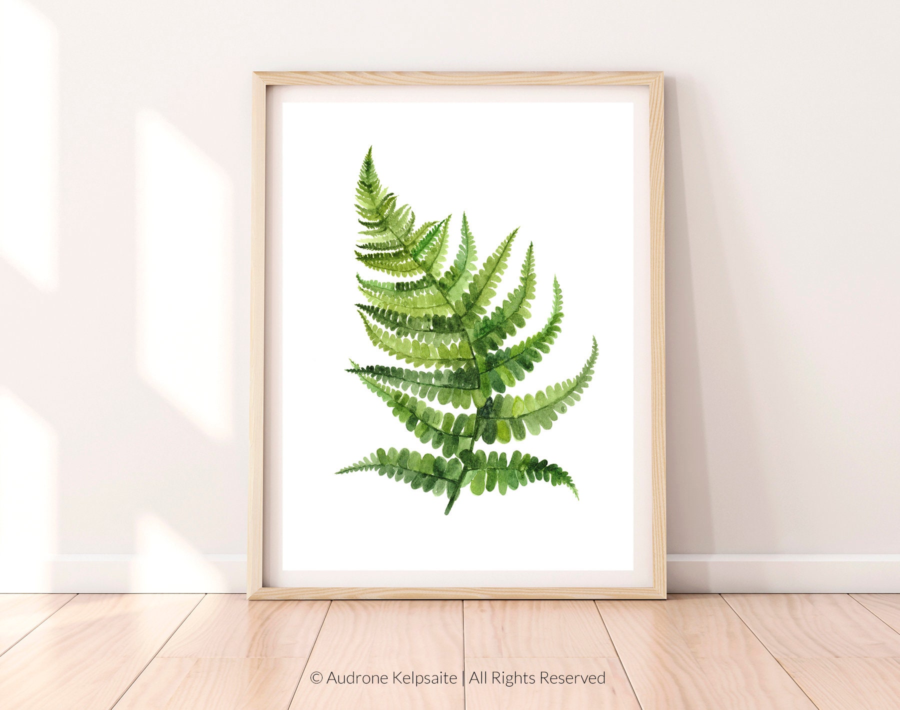 Fern Printable Wall Art Set of 2 Modern Botanical Greenery - Etsy