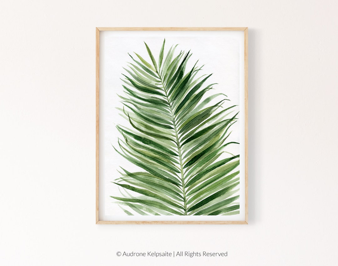 Palm Leaf Digital Download Print, Tropical Leaves Wall Art, Botanical ...