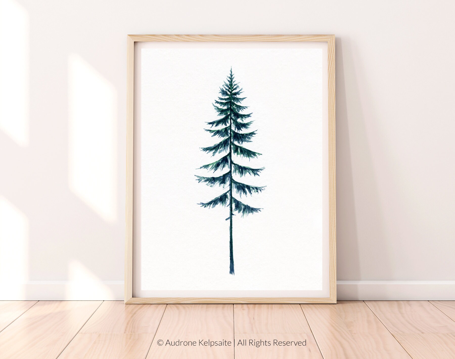 Evergreen Trees Printable Wall Art Pine Tree Print | Etsy