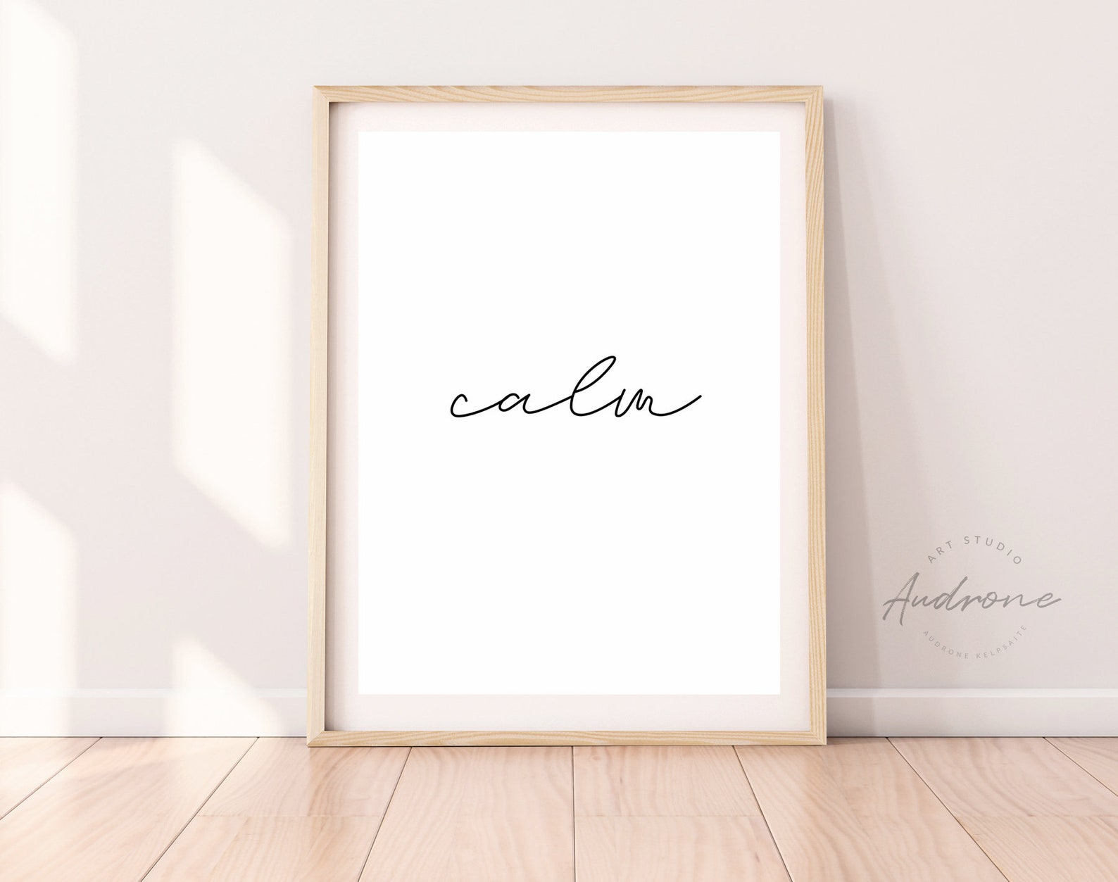 Calm Printable Wall Art Cursive Word Art Print Inspirational Etsy
