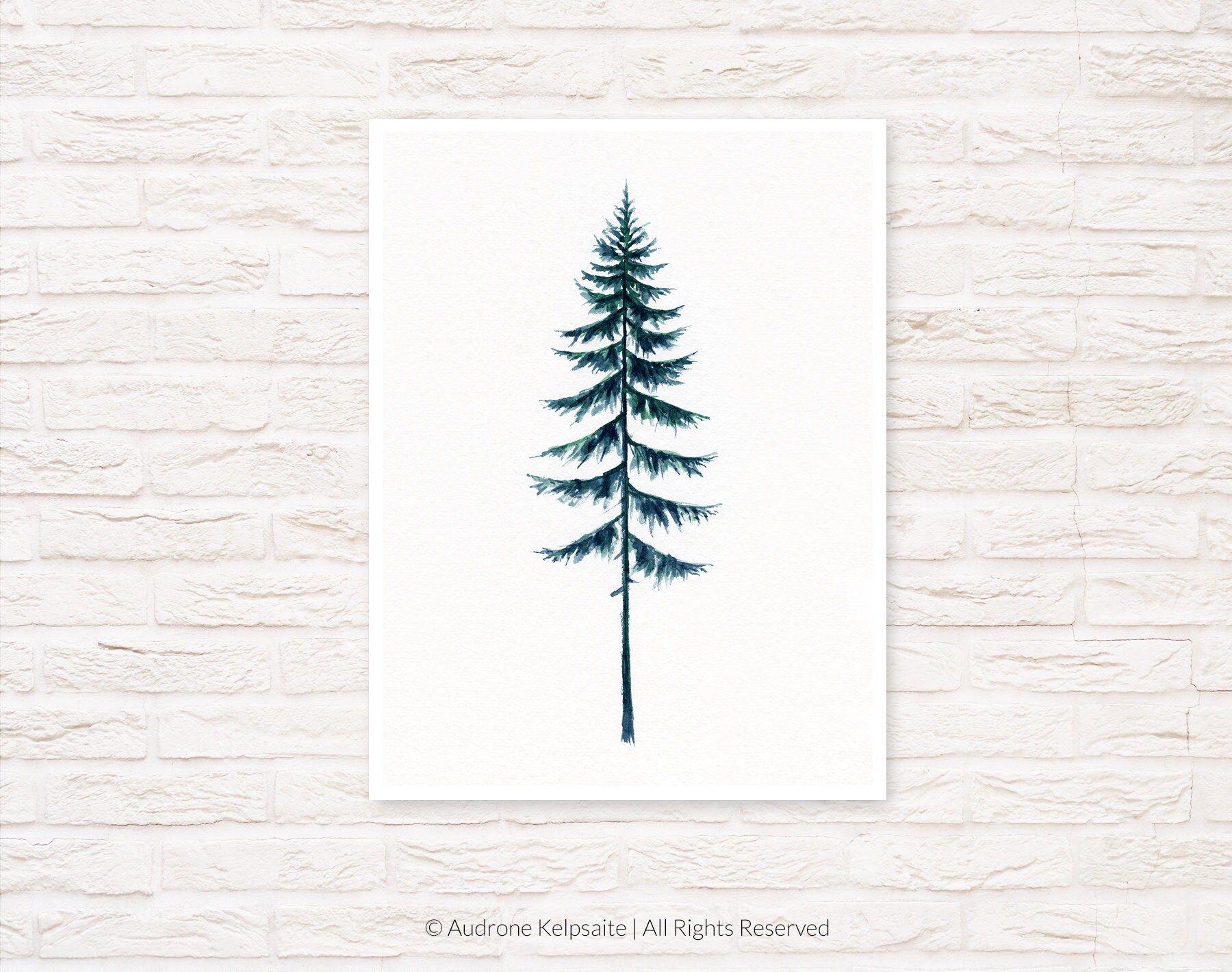 Evergreen Trees Printable Wall Art Pine Tree Print | Etsy