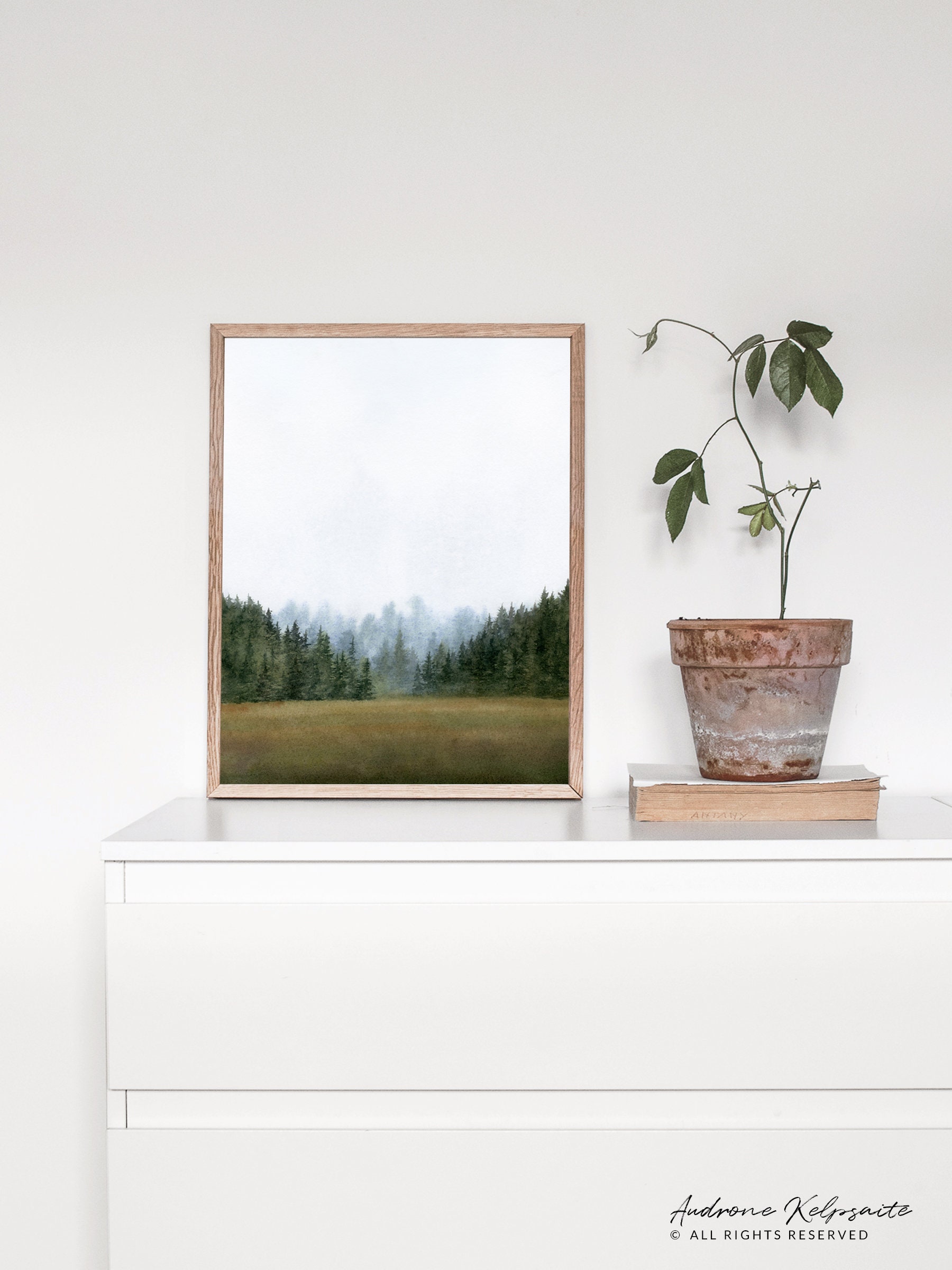 Nordic Forest Printable Wall Art Landscape Digital Print | Etsy