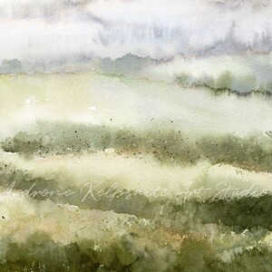 Fields Abstract Landscape Painting, Muted Green Nature 2 Piece Watercolor DIY Printable Wall Art, Country Hills Neutral Landscape Print image 8