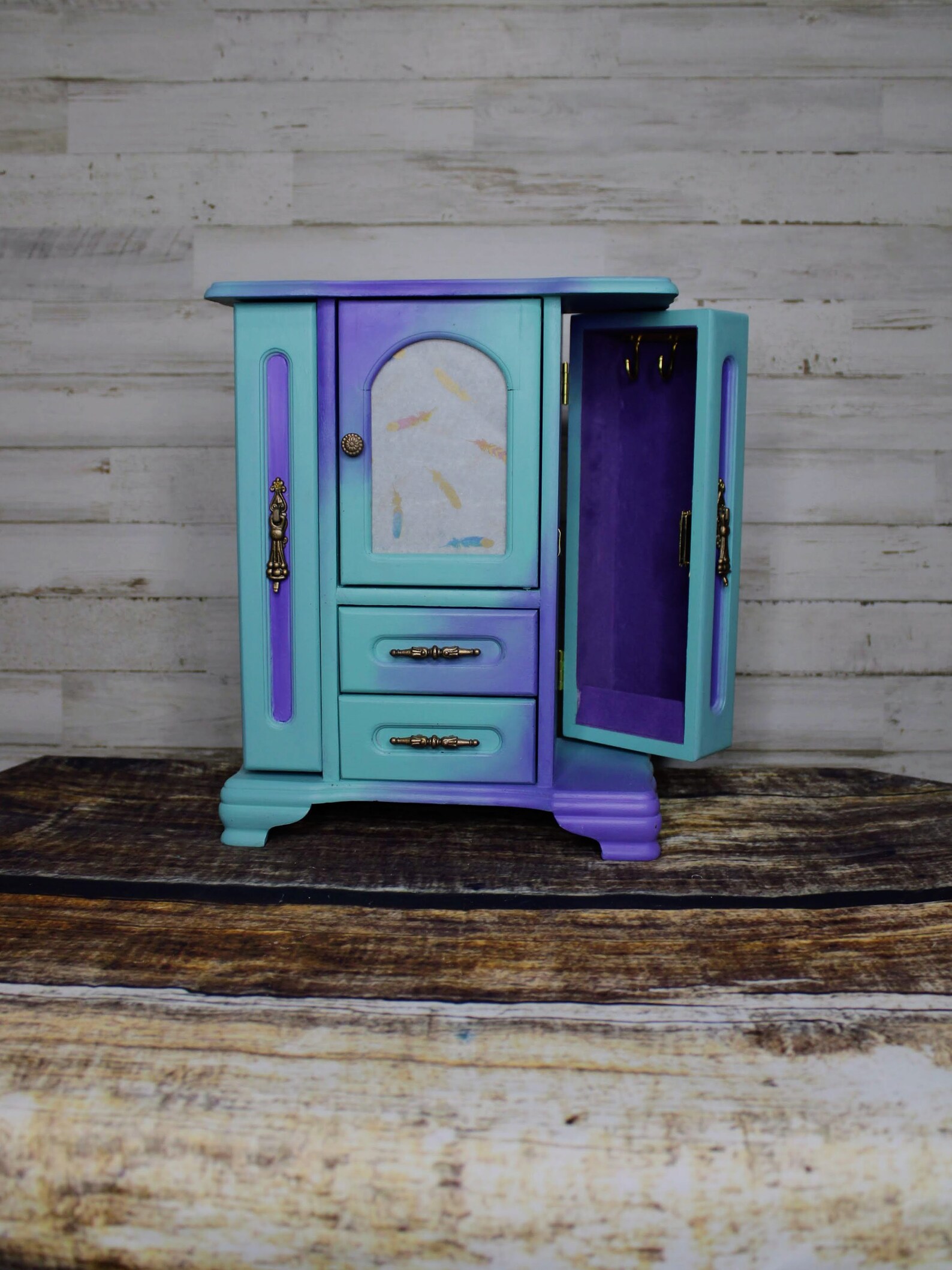 BOHO Jewelry Box Feathers and Dreamcatchers Designed Jewelry Etsy