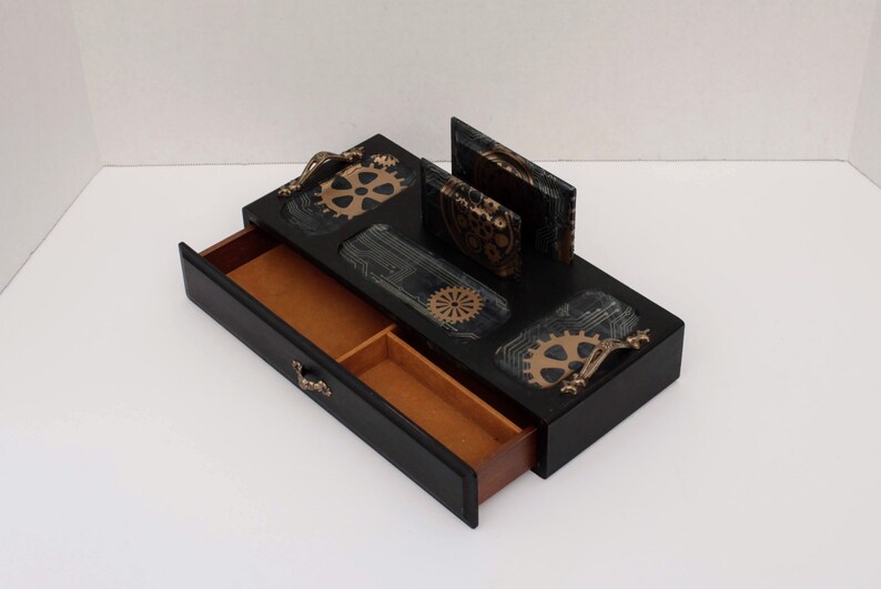 Gentlemen Catch All Tray Mechanical Men/'s Valet Box Wooden Jewelry Box Gentlemen/'s Vintage Valet Box Upcycled Jewelry Box,