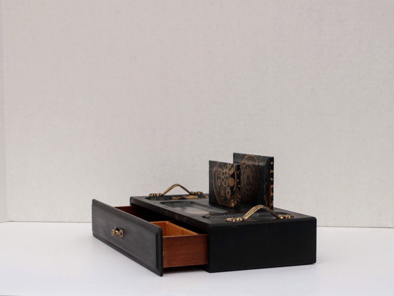 Gentlemen Catch All Tray Mechanical Men/'s Valet Box Wooden Jewelry Box Gentlemen/'s Vintage Valet Box Upcycled Jewelry Box,