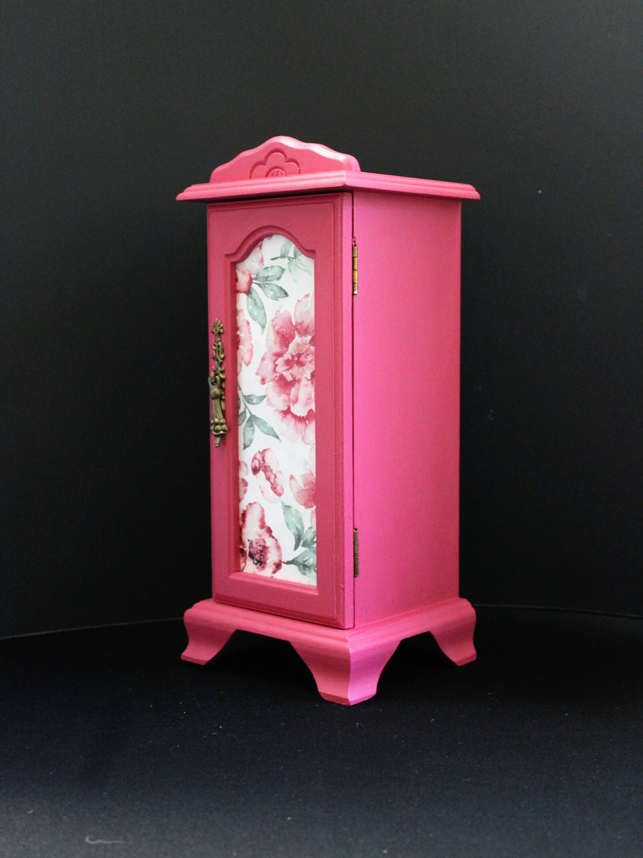 Hot Pink Jewelry Box Floral Jewelry Box Pink Rose Jewelry Etsy Singapore