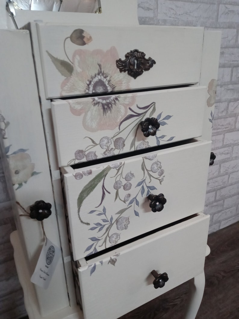 Cream Jewelry Armoire Floor Standing Jewelry Box One of a Etsy