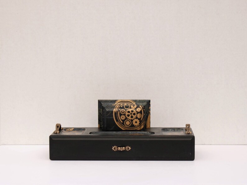 Gentlemen Catch All Tray Mechanical Men/'s Valet Box Wooden Jewelry Box Gentlemen/'s Vintage Valet Box Upcycled Jewelry Box,