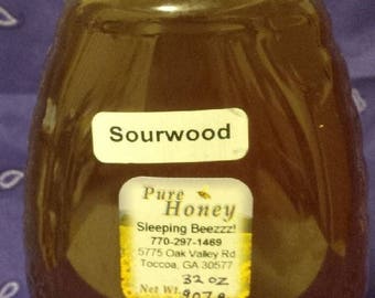 All Natural Pure Honey | Sourwood Honey | 32oz Gourmet Honey | 2lb Honey