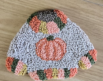 Sweater Autumn Pumpkin Spice Mug Rug Desk Coaster Fall Sweater Mug Rug Punch Needle Holidays Mug Rug Christmas Ugly Sweater Mug Rug