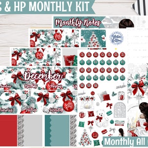 Cozy Christmas Planner Stickers: December Monthly Kit