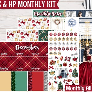 Classy Christmas December Monthly Kit | Planner stickers for Erin Condren Life Planner, Deluxe Monthly & 8.5x11, Happy Planner