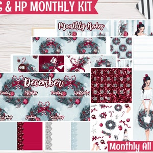 Chic Christmas December Monthly Kit | Planner stickers for Erin Condren Life Planner, Deluxe Monthly & 8.5x11, Happy Planner