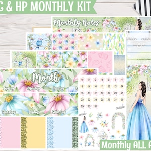 Secret Garden Monthly Kit | Planner stickers for Erin Condren Life Planner, Deluxe Monthly 8.5x11, Happy Planner, Plum Paper Planner, EC A5