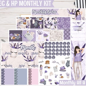 Pajama Life Monthly Kit | Planner stickers for Erin Condren Life Planner, Deluxe Monthly & 8.5x11, Happy Planner, Plum Paper Planner, EC A5