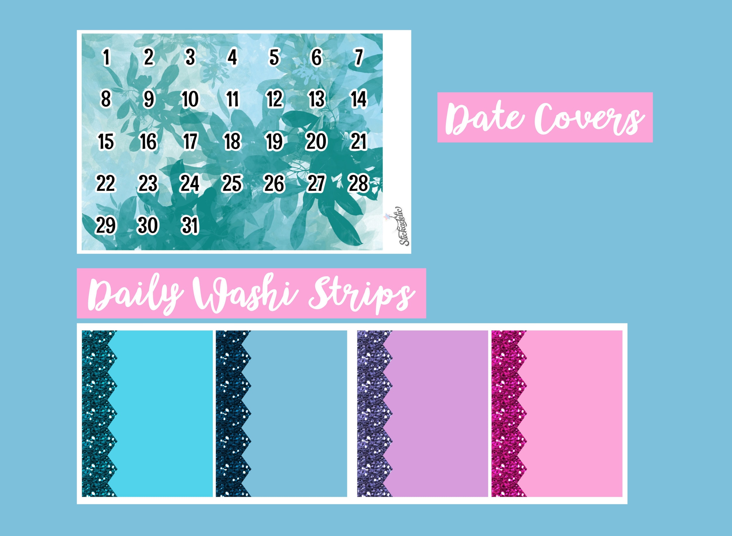 Mermaid Planner Stickers Monthly Kit: Erin Condren, Happy Planner - Etsy