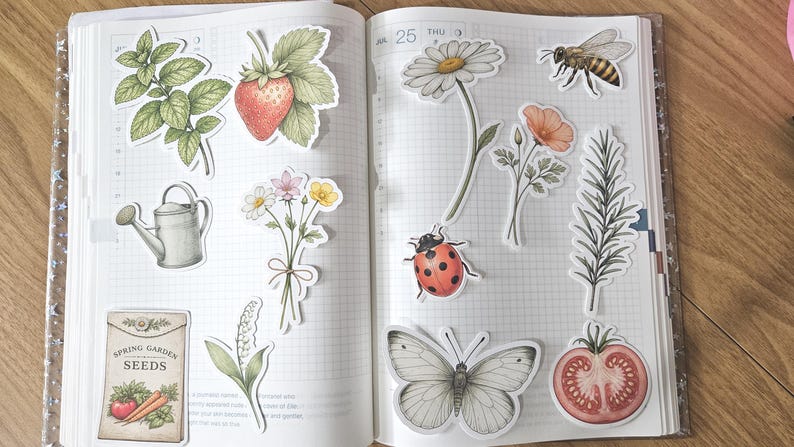 Spring Garden Sticker Set – Vintage Botanical Vinyl Stickers | Stickers ...