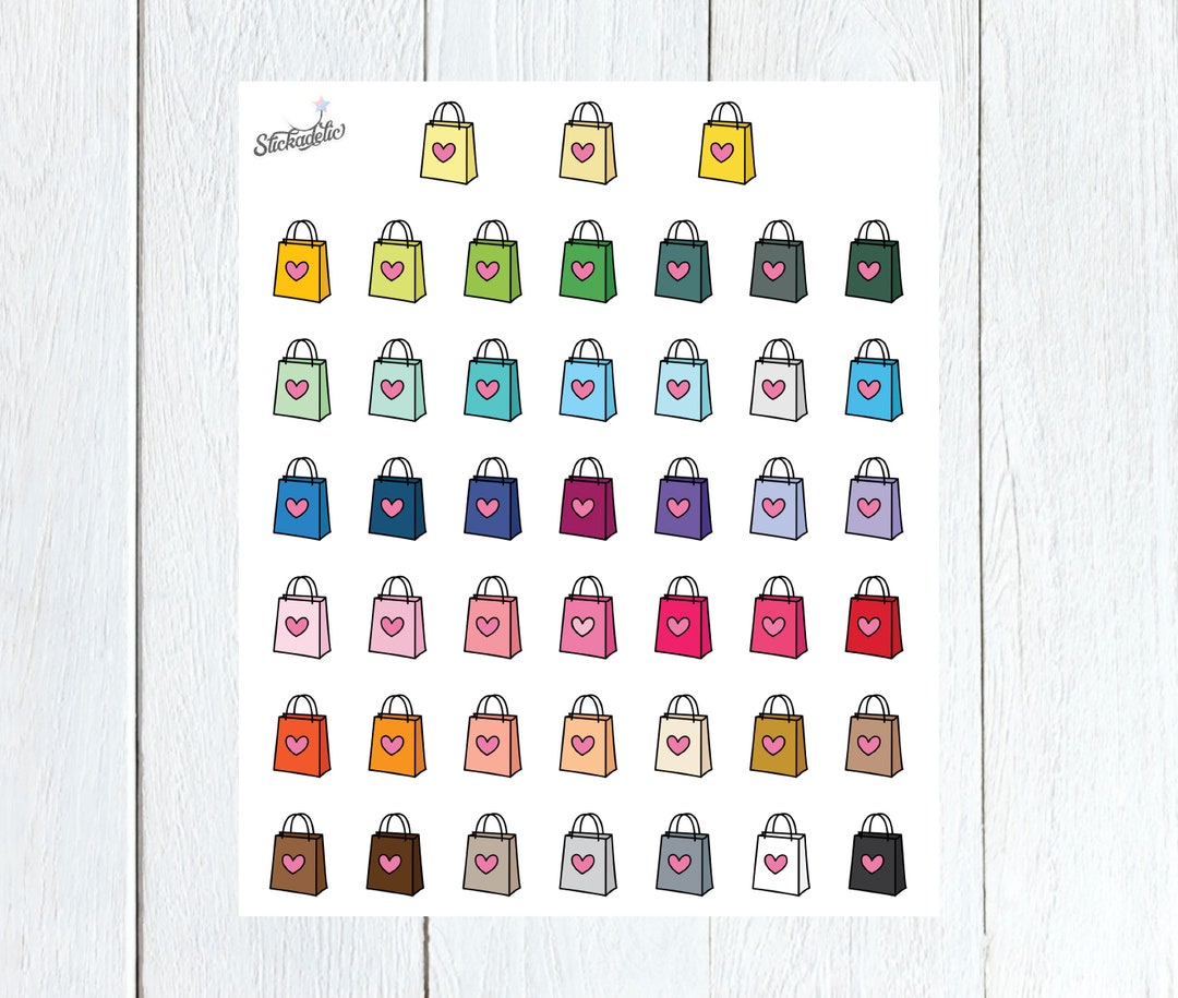 45 Shopping Bag Planner Stickers - Etsy