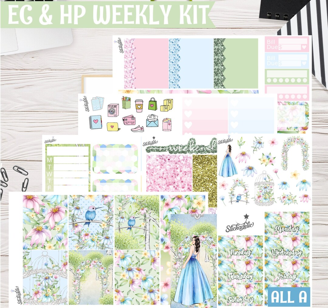 Secret Garden Weekly Kit Planner Stickers for Erin Condren Vertical ...