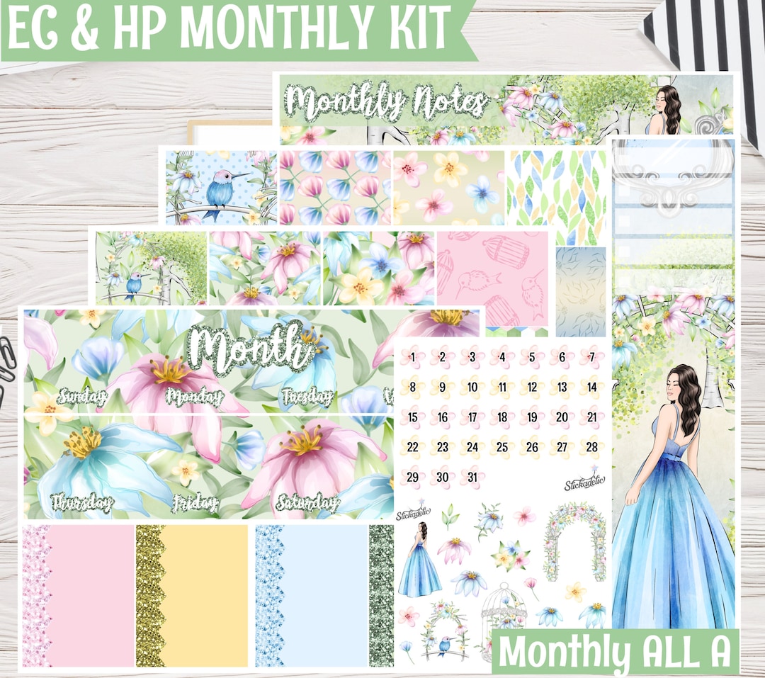 Secret Garden Monthly Kit | Planner Stickers for Erin Condren Life ...