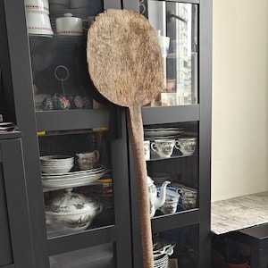 Vintage Wooden Bread Shovel: Rustic Wabi Sabi Decor, 53&quot;