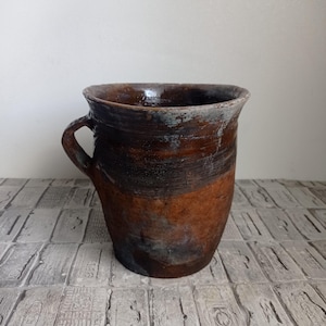 Vintage Clay Pot: Rustic Wabi Sabi Vase, Antique Vessel