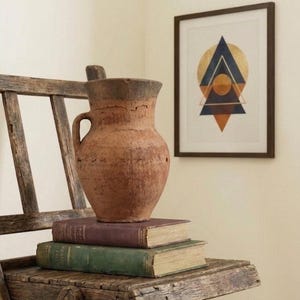 Vintage Roter Ton Vase: Rustikales Wabi Sabi Dekor