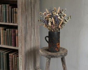 Vintage Clay Jug, Rustic Wabi Sabi Vase, 1950s Folk Pot