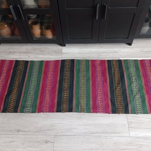 Antique homespun kilim, Rustic handmade rug, Handmade primitive colorful rug, Rustic home, Farmhouse decor