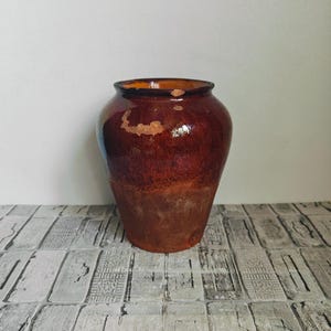 Antique clay vessel, Ceramic vessel, Old clay pot, Ancient clay vase, Wabi Sabi decor, Rustic vase