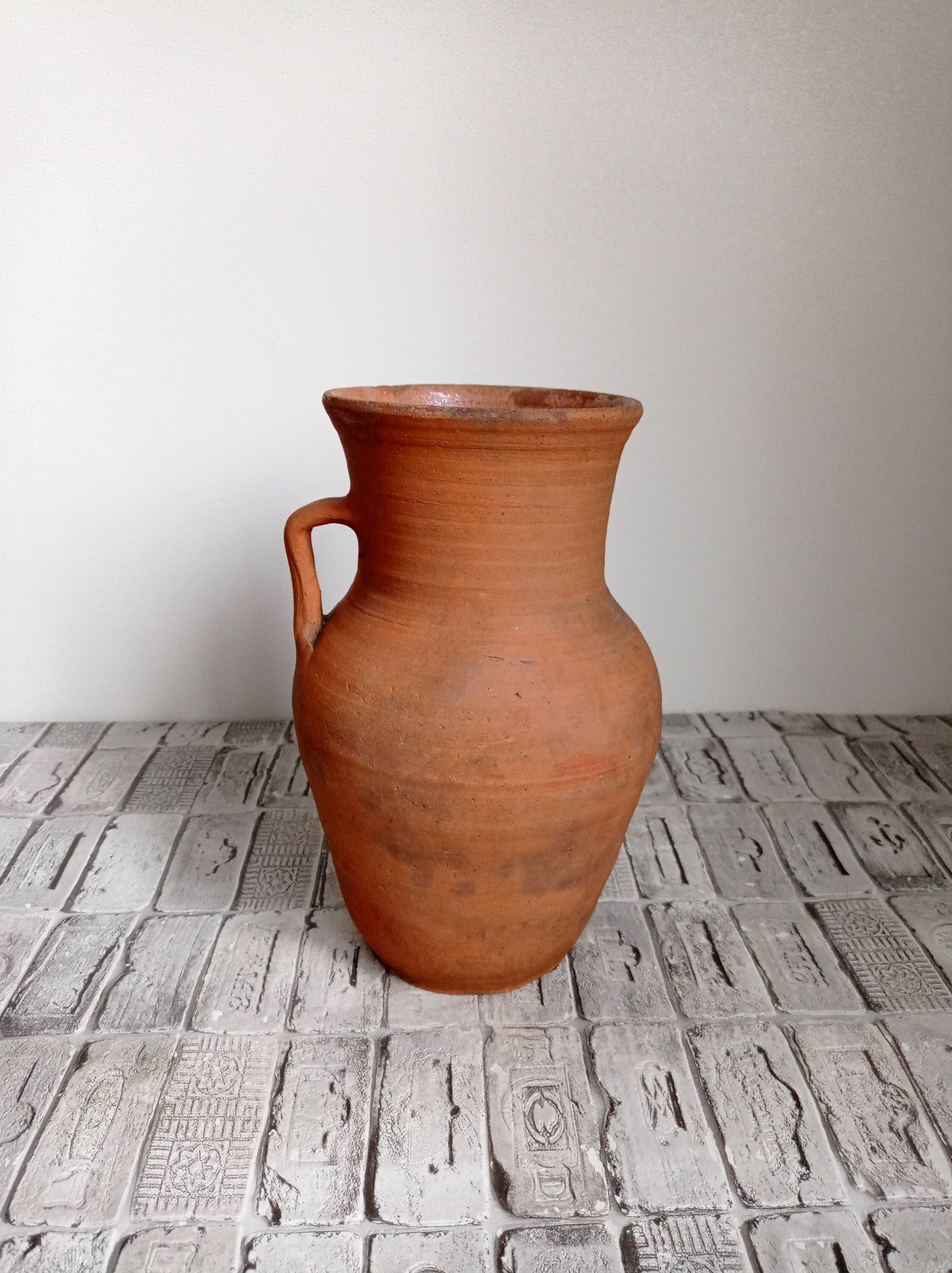 Wabi Sabi Vessel Rustic Vase Vintage Clay Vase Old Red Clay Etsy