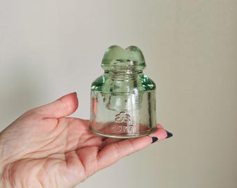 Vintage Light Green Glass Insulator: USSR Collectible (1977)