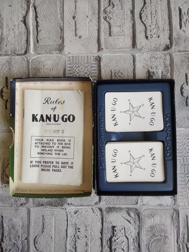 Vintage Game Kan u go Crossword Card Game 1975 Retro Board Etsy