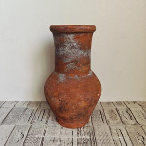 Vintage Rustic Clay Vase: Wabi Sabi Style, 1950s-60s