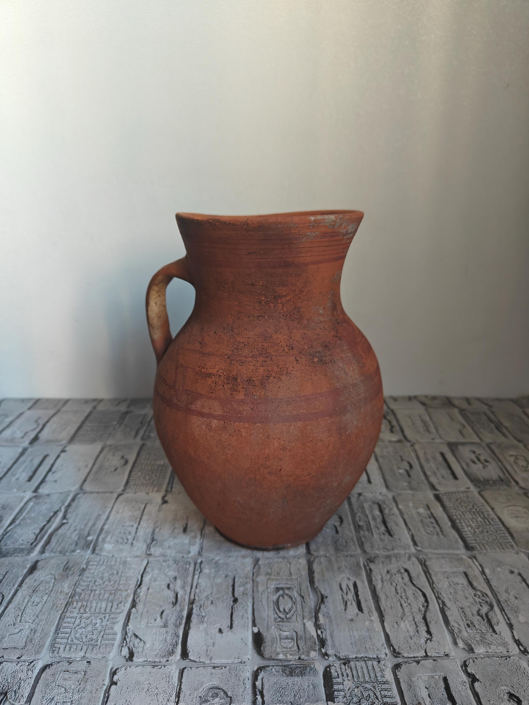 ヴィンテージテラコッタ花瓶：素朴な土鍋、侘び寂びのインテリア