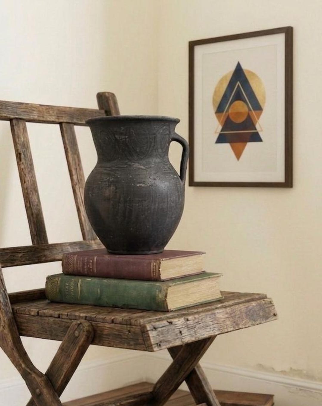 ヴィンテージ黒粘土花瓶：素朴な侘び寂び陶器 - Etsy 日本