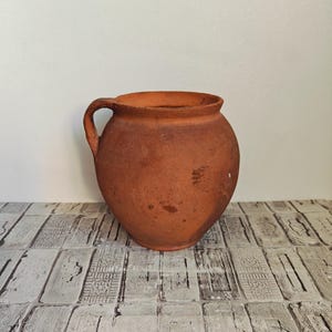 Vintage Terracotta Clay Pot: Rustic Wabi Sabi Vase