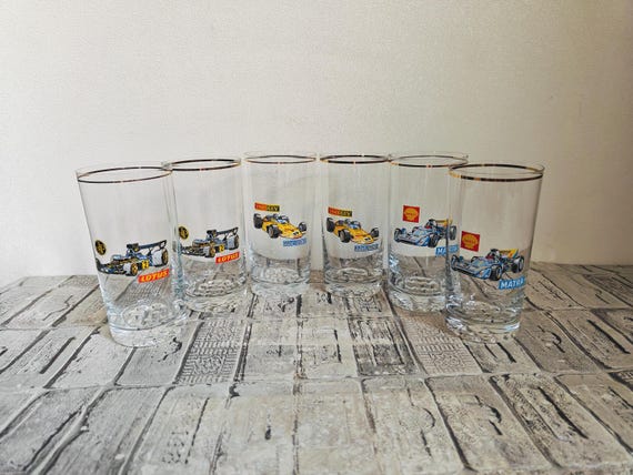 Lot De 12 Tasses Vintage En Verre De Bohême Tchécoslovaquie - 25 Cl, Couleurs Irisées