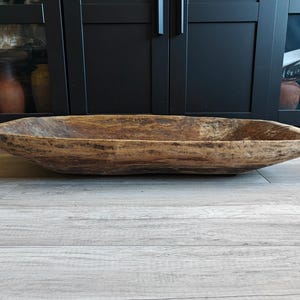 Vintage wooden trough, Vintage wooden dough bowl, Wabi Sabi wooden bowl, Primitive XL wooden dough bowl, Old wooden bowl