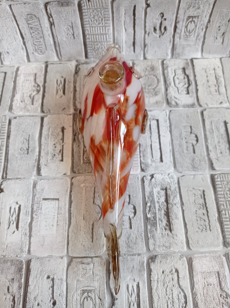 Murano Style Vintage Multi-Colored Blown Glass Decanter Fish Swirl Glass Decanter Soviet Decanter Fish Vintage Soviet Glass Figurine Fish