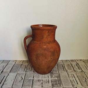 Vintage Clay Pot: Rustic Wabi Sabi Vase, Bonfire Scent