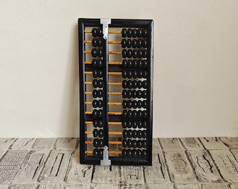 Vintage Wooden Abacus Suanpan, Chinese Rustic Decor