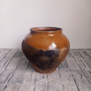 Antique vessel, Old clay pot, Wabi sabi vessel, Rustic clay vase, Vintage clay pot