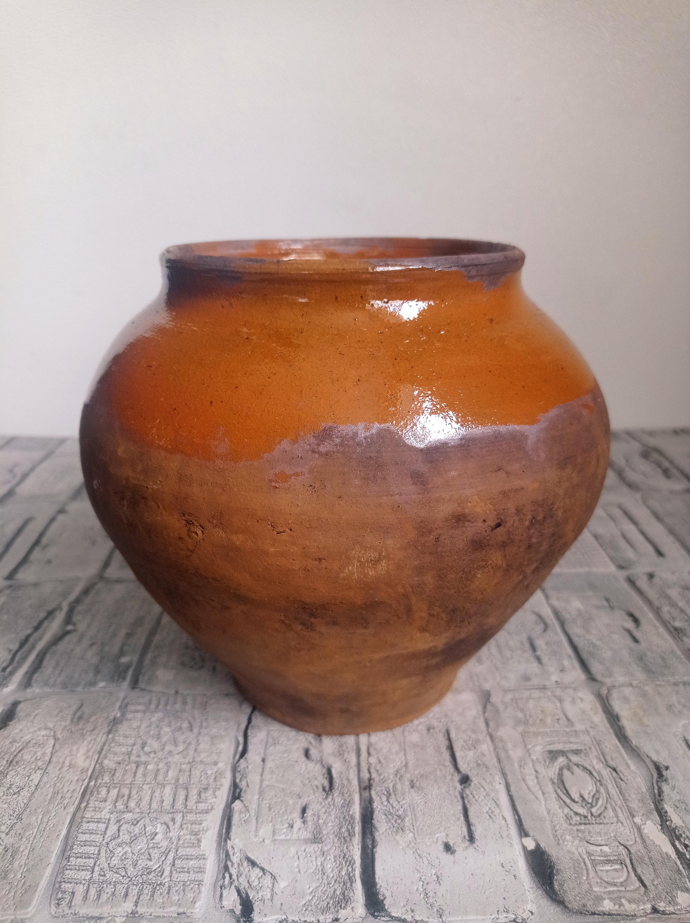 Vintage Red Clay Pot: Rustic Kitchen Vase, 1960s-70s - Etsy