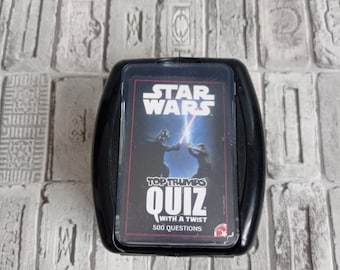 Jeu de cartes Star Wars QUIZ, jeu Top Trumps, cartes à collectionner avec Star Wars, cadeau pour des divertissements Star Wars, Luke Skywalker, Dark Vador, Chewbacca