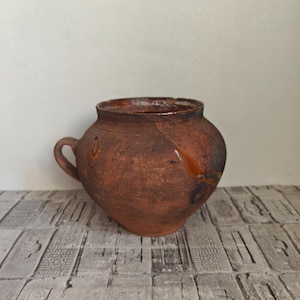 Old rustic pot, Wabi Sabi vessel, Vintage clay pot, Rustic vase, Antique vessel